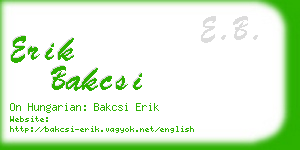 erik bakcsi business card